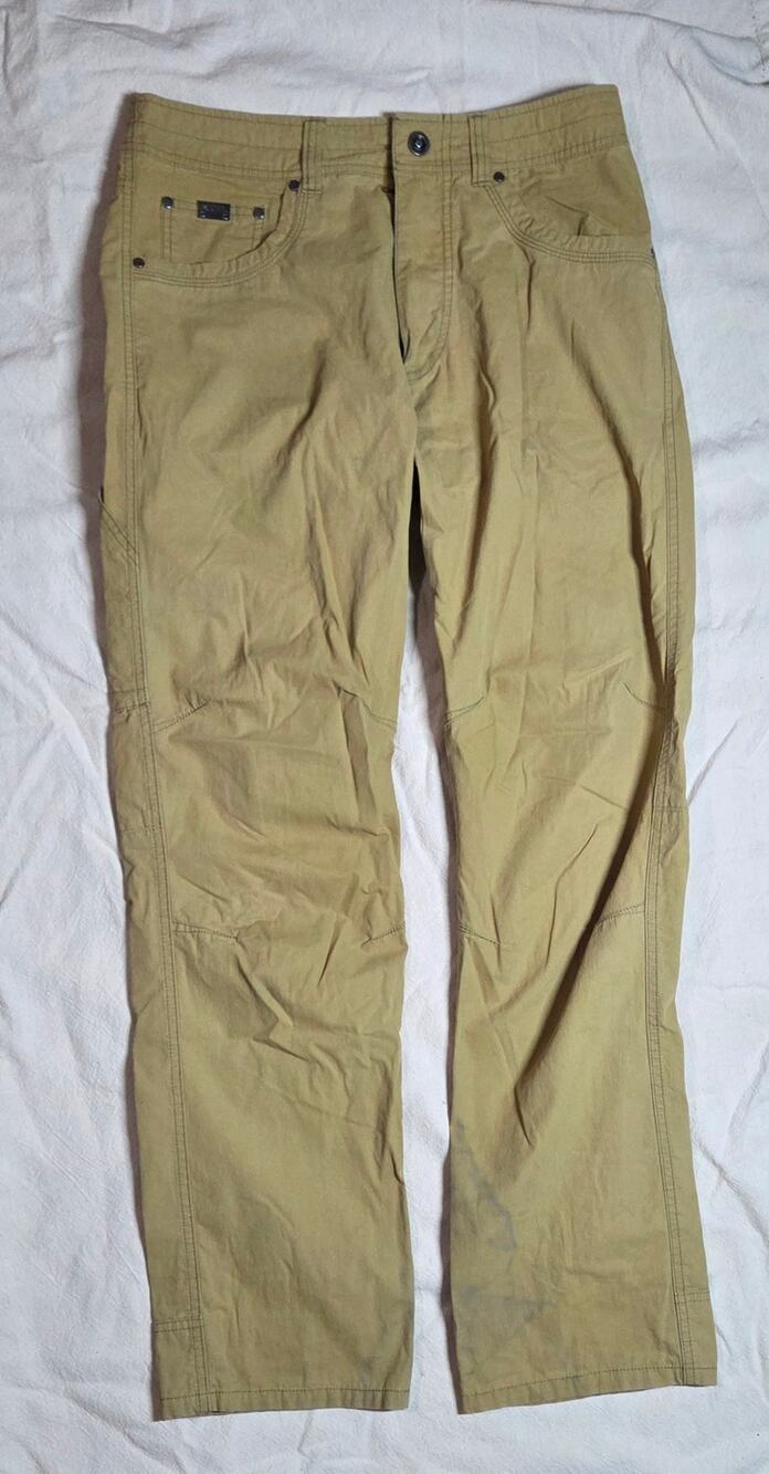 KÜHL Revolvr Men's Lightweight Performance Hiking Pants 31x32 Tan Khaki Trail